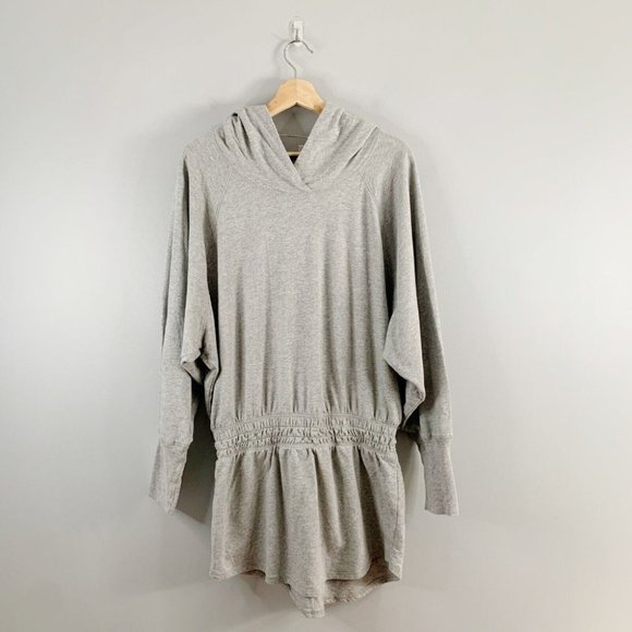Revolve Free People FP Movement Circuit Tunic Grey Cotton Smocked Sweatshirt L - Picture 2 of 14